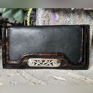Brighton Eve Black Leather/Croc/Patent/Wallet